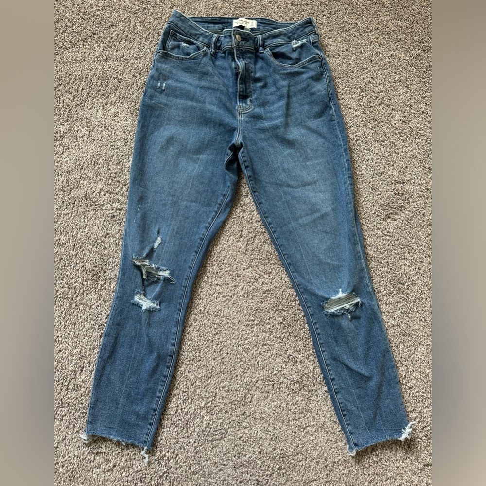 Abercrombie and Fitch super skinny ankle high rise 14 Long curve love